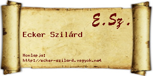 Ecker Szilárd névjegykártya